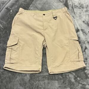 Columbia PFG Cargo Shorts Mens‎ 34 Beige Omni-Shade Performance Fishing Outdoor